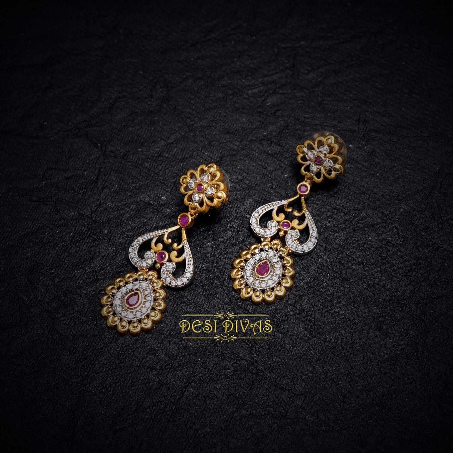 Dazzling Fusion Gold Plated CZ Bridal Necklace Set