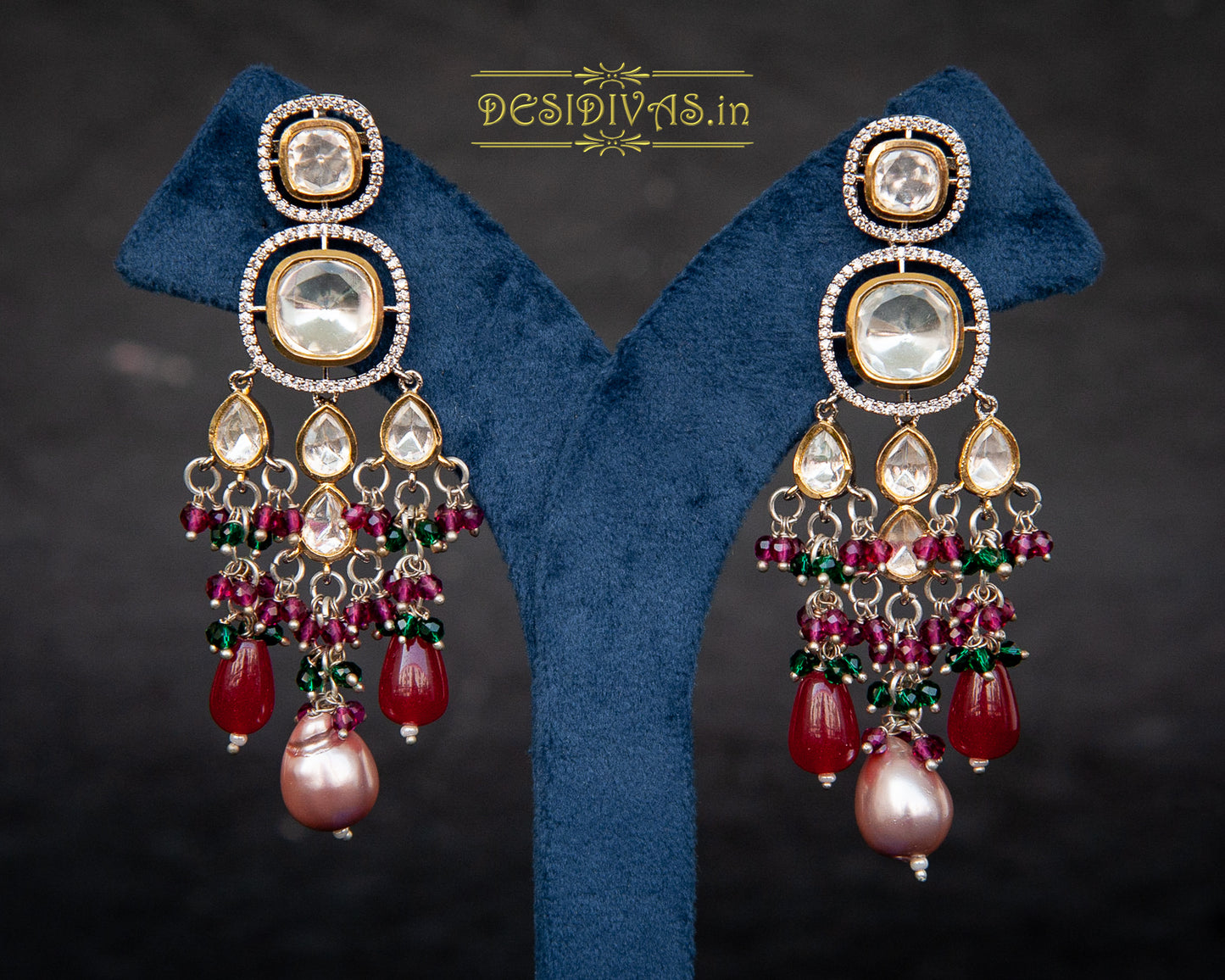 ''GULABOO'' Tyaani Kundan inspired Premium Quality Kundan Polki Necklace set