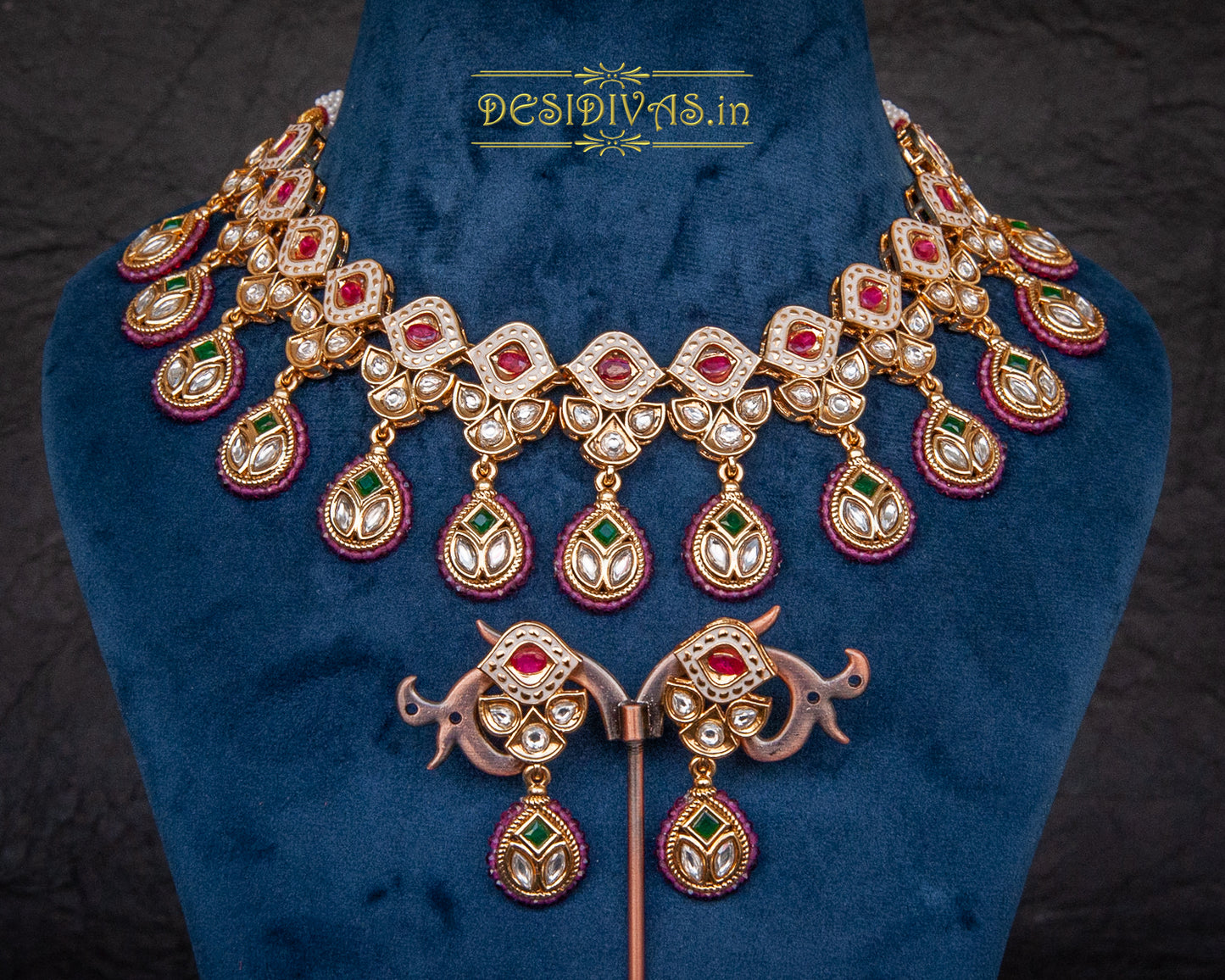 ''Glory'' Tyaani Kundan inspired kundan Polki Necklace set