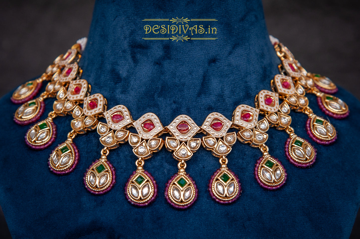 ''Glory'' Tyaani Kundan inspired kundan Polki Necklace set
