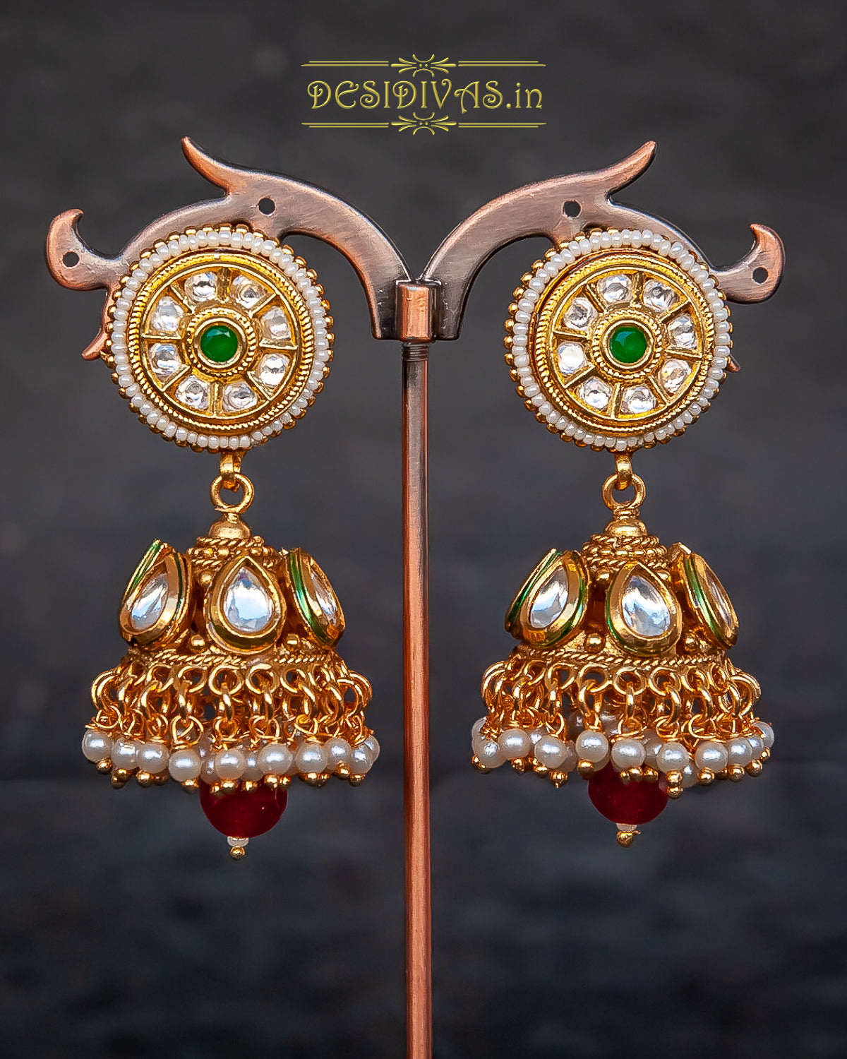 ''Meera'' Kundan Polki Long Necklace Set