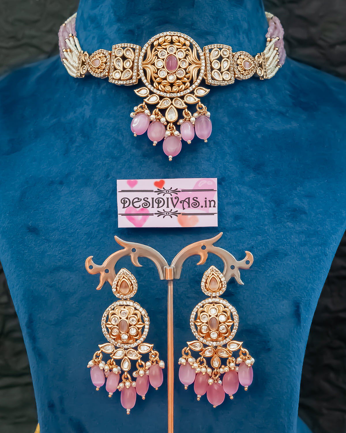 Kundan polki hot sale pendant set