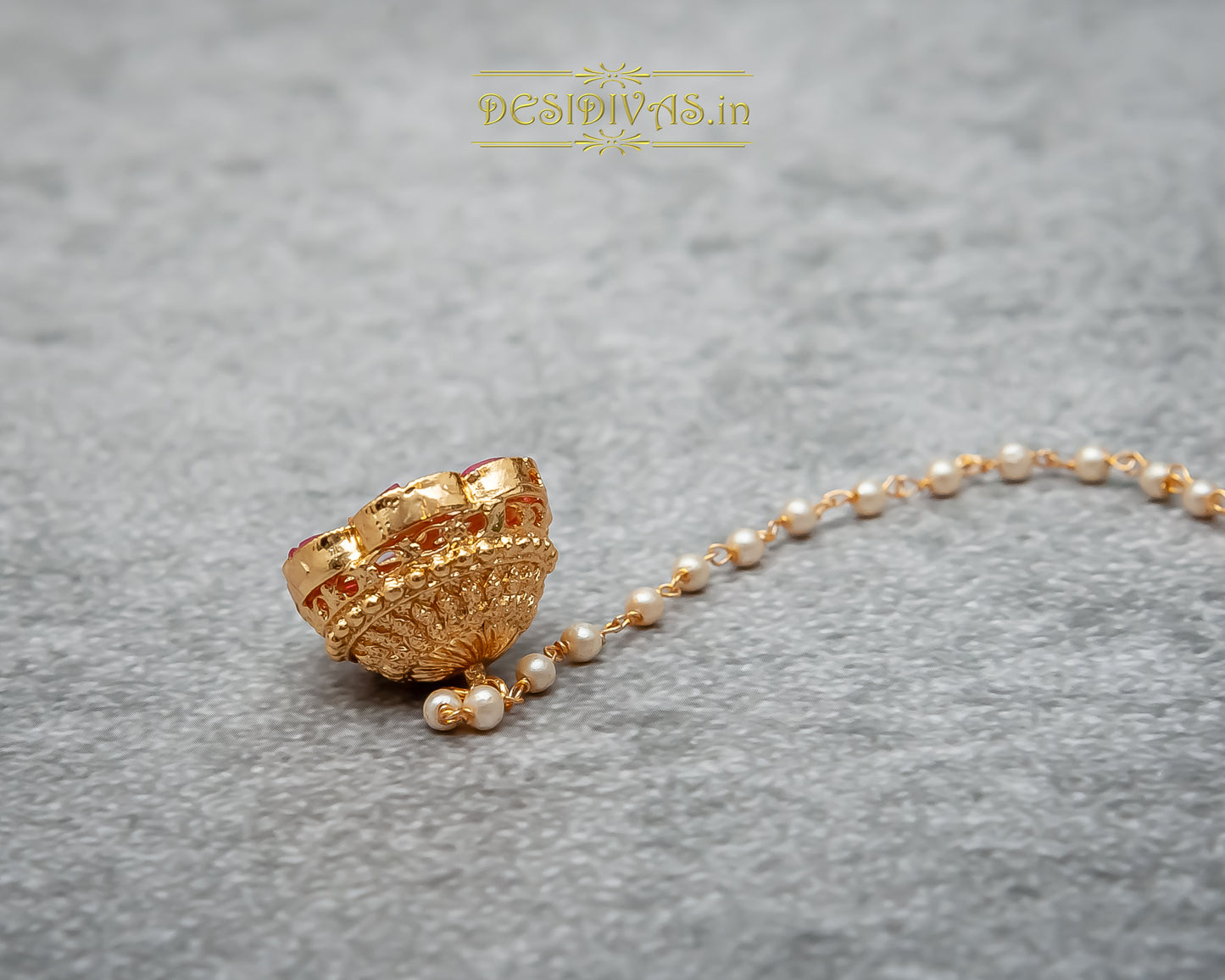 Ethnic colored stone CZ Borla/ Maang Tikka