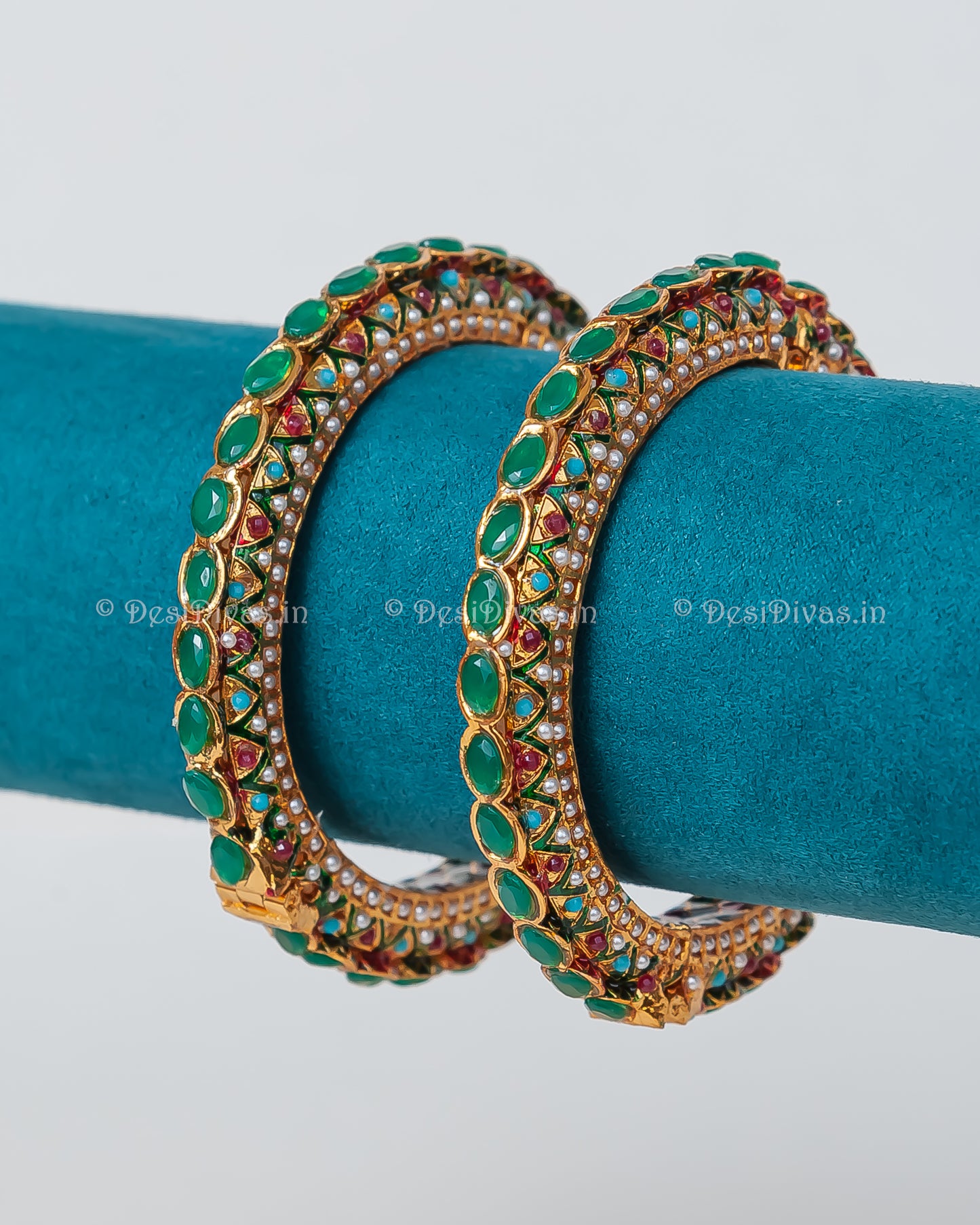 Jaipuri Rajwadi Pachali Meenakari Openable Kada Bangle, Indian Wedding jewelry