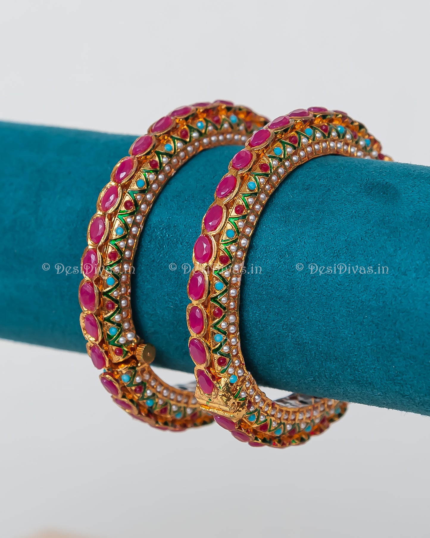 Jaipuri Rajwadi Pachali Meenakari Openable Kada Bangle, Indian Wedding jewelry