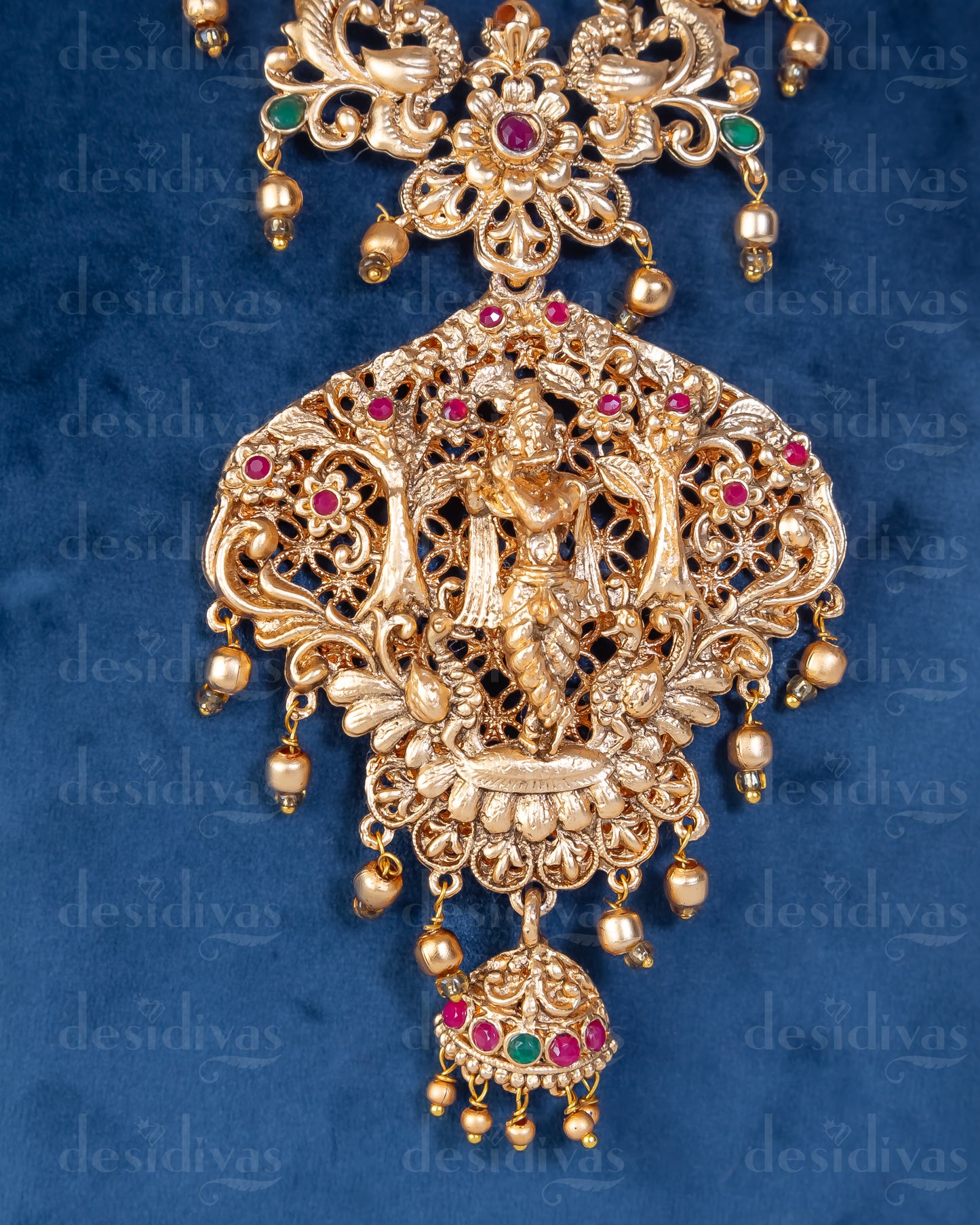 Elegant Lord Krishna Temple Necklace Set