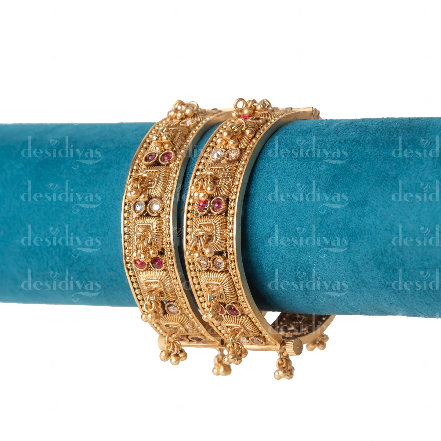 Golden Kundan Openable Bangles