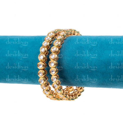 Golden Kundan Bangles