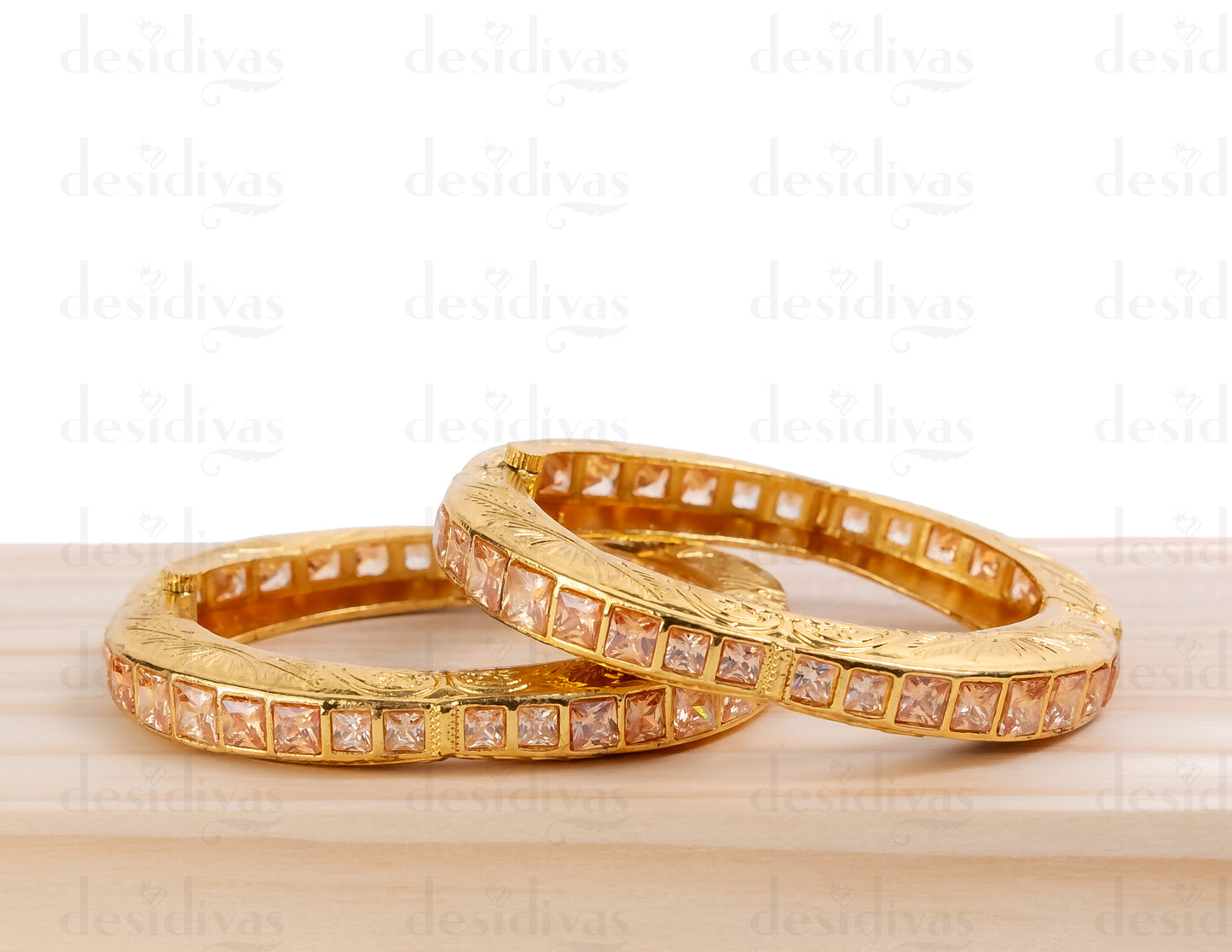 CZ Golden Openable Bangles