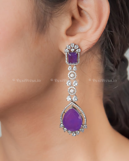 ''Saba'' Stunning Swarovski Multi Doublet Stone Dangler Earring