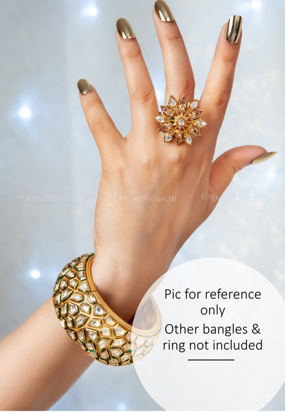 Traditional Padmavati Rajwadi Kundan Kada Bangle