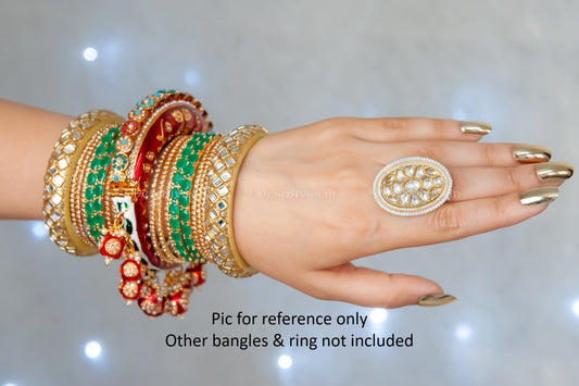 Jaipuri Rajwadi Pachali Meenakari Openable Kada Bangle, Indian Wedding jewelry