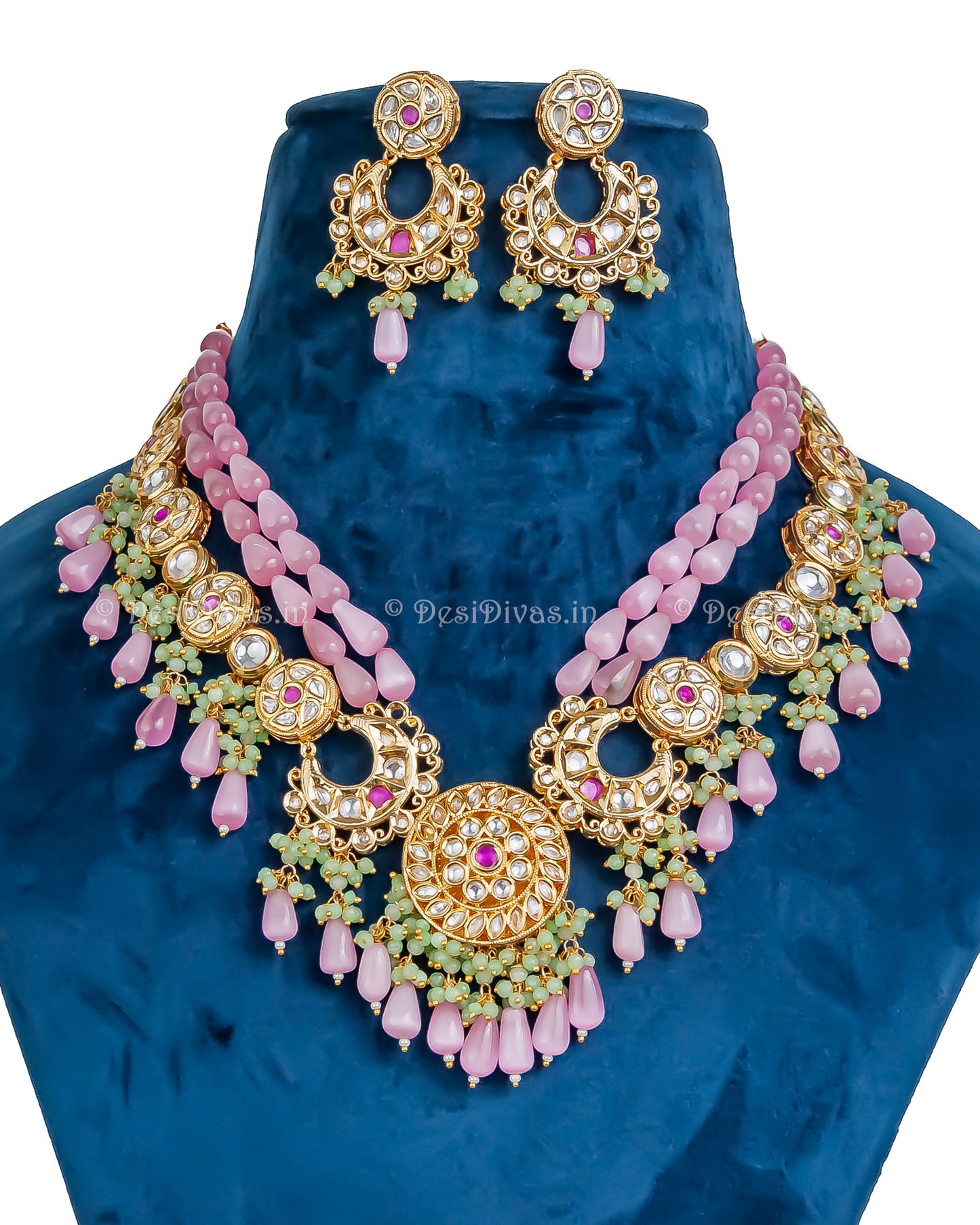 ''Glory'' Premium Quality Kundan Polki Necklace set