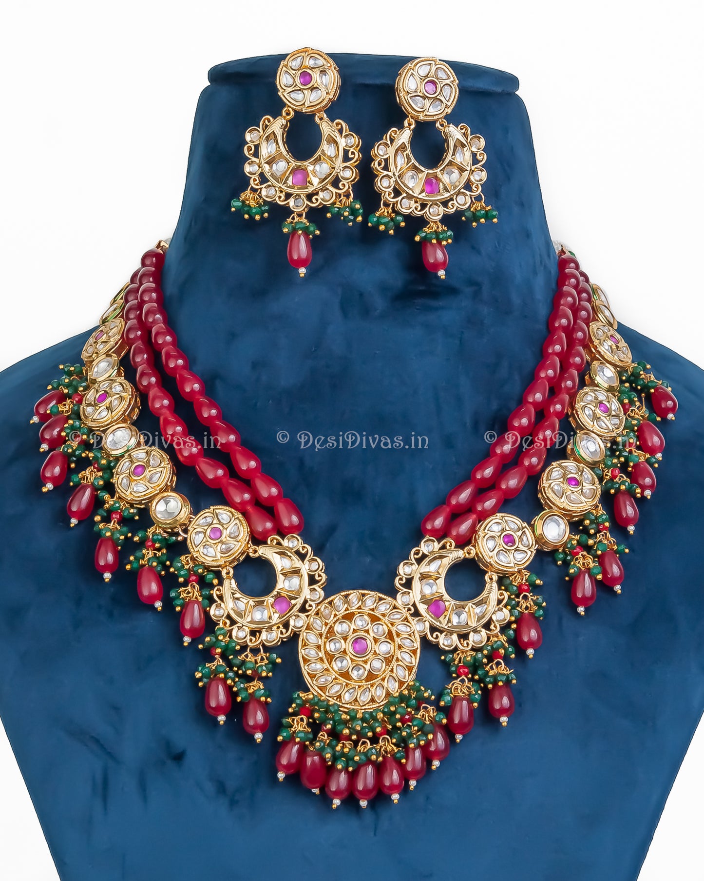 ''Glory'' Premium Quality Kundan Polki Necklace set