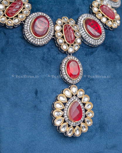 ''Glory'' Premium Quality Kundan Polki Necklace set