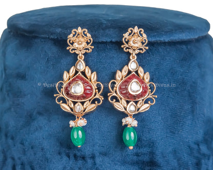 ''CHAKORI'' Nau Ratan Kundan Polki Necklace Set