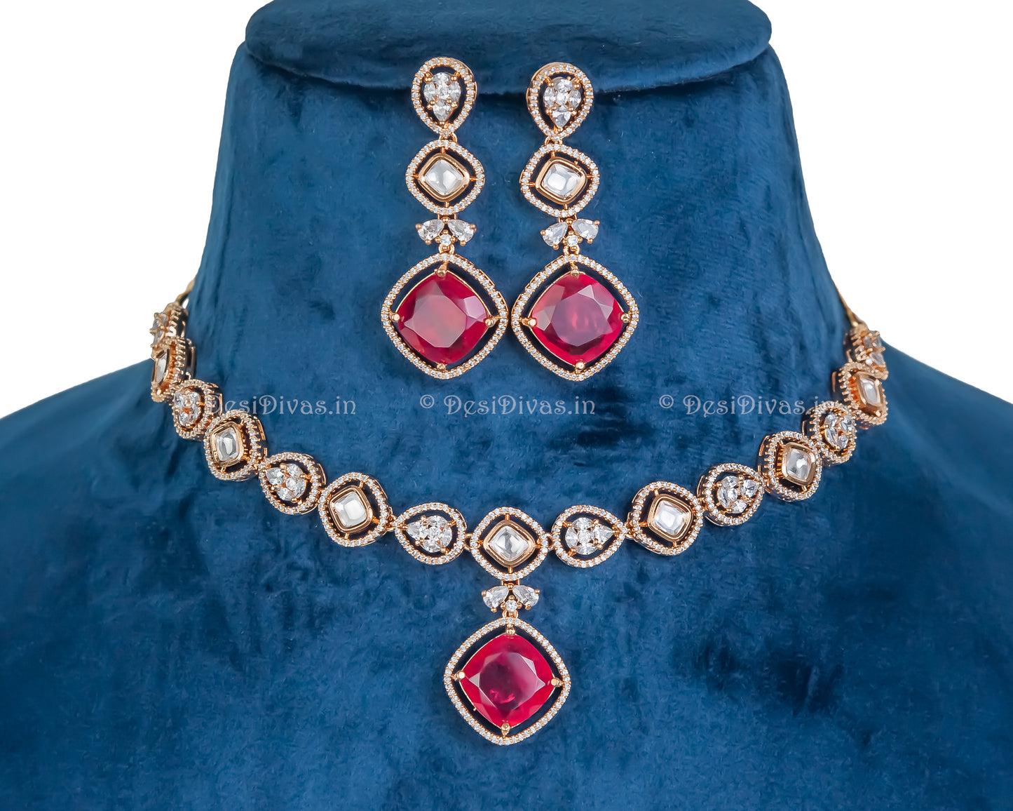 ''Glory'' Premium Quality Kundan Polki Necklace set