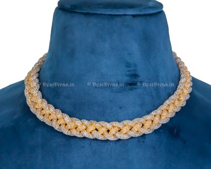 Statement High-Quality Crystal Filled Chain Necklace