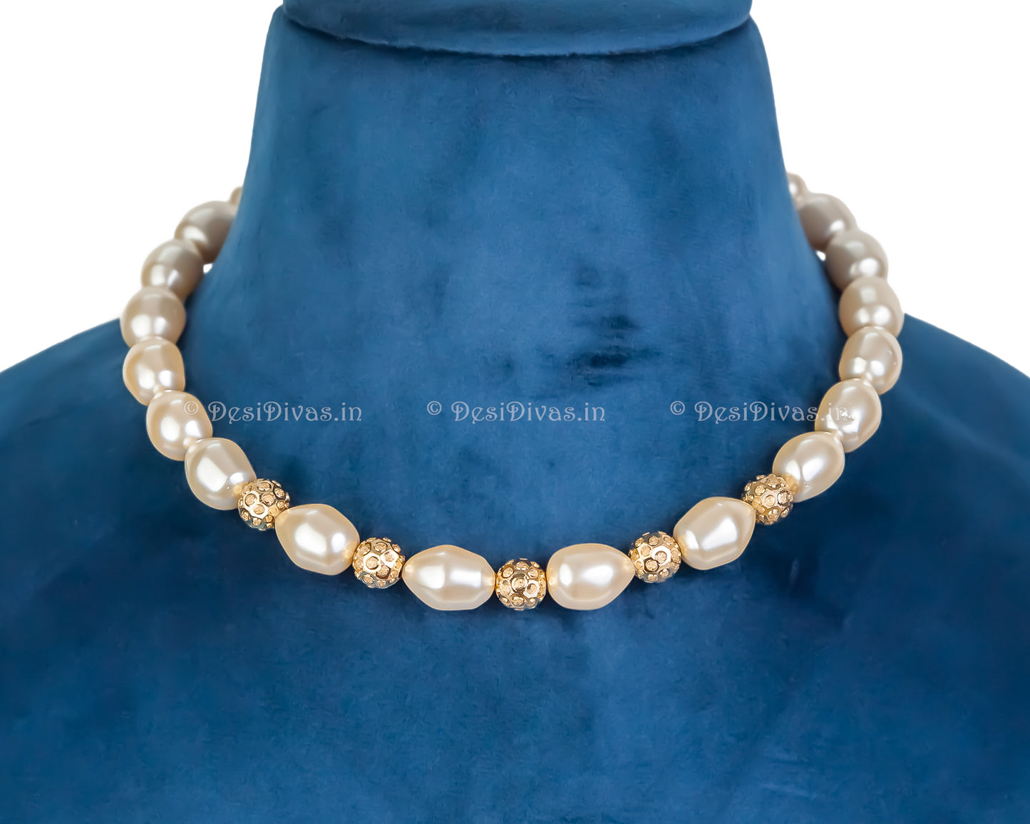 Statement High-Quality Cultured Pearl Gold beads String Necklace