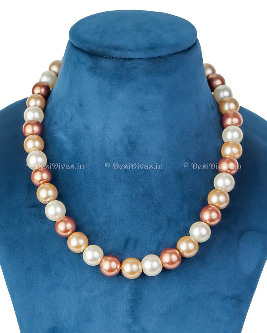 Statement High-Quality Cultured Golden Pearl String Necklace