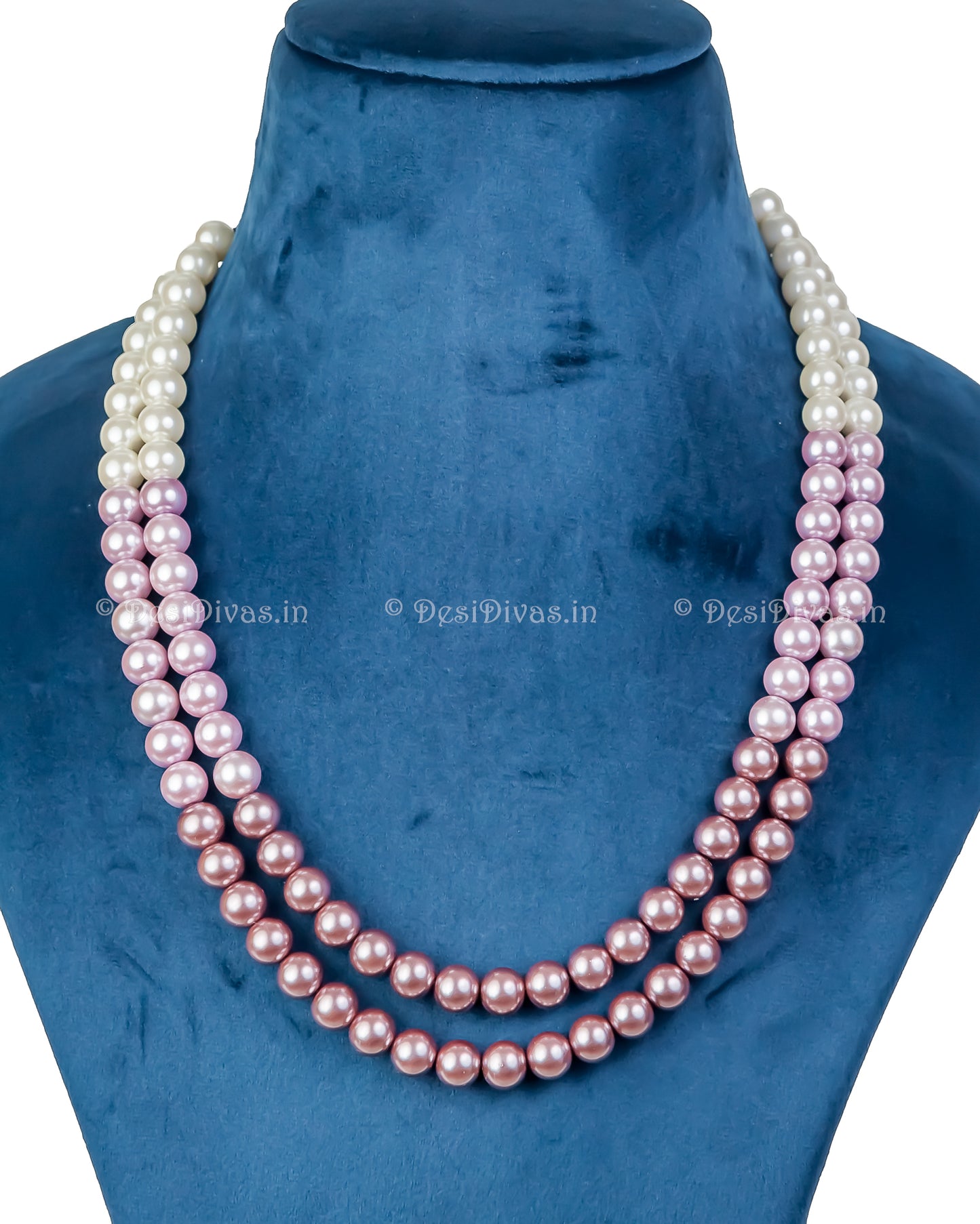 Statement High-Quality Cultured 2 line Pearl String Necklace