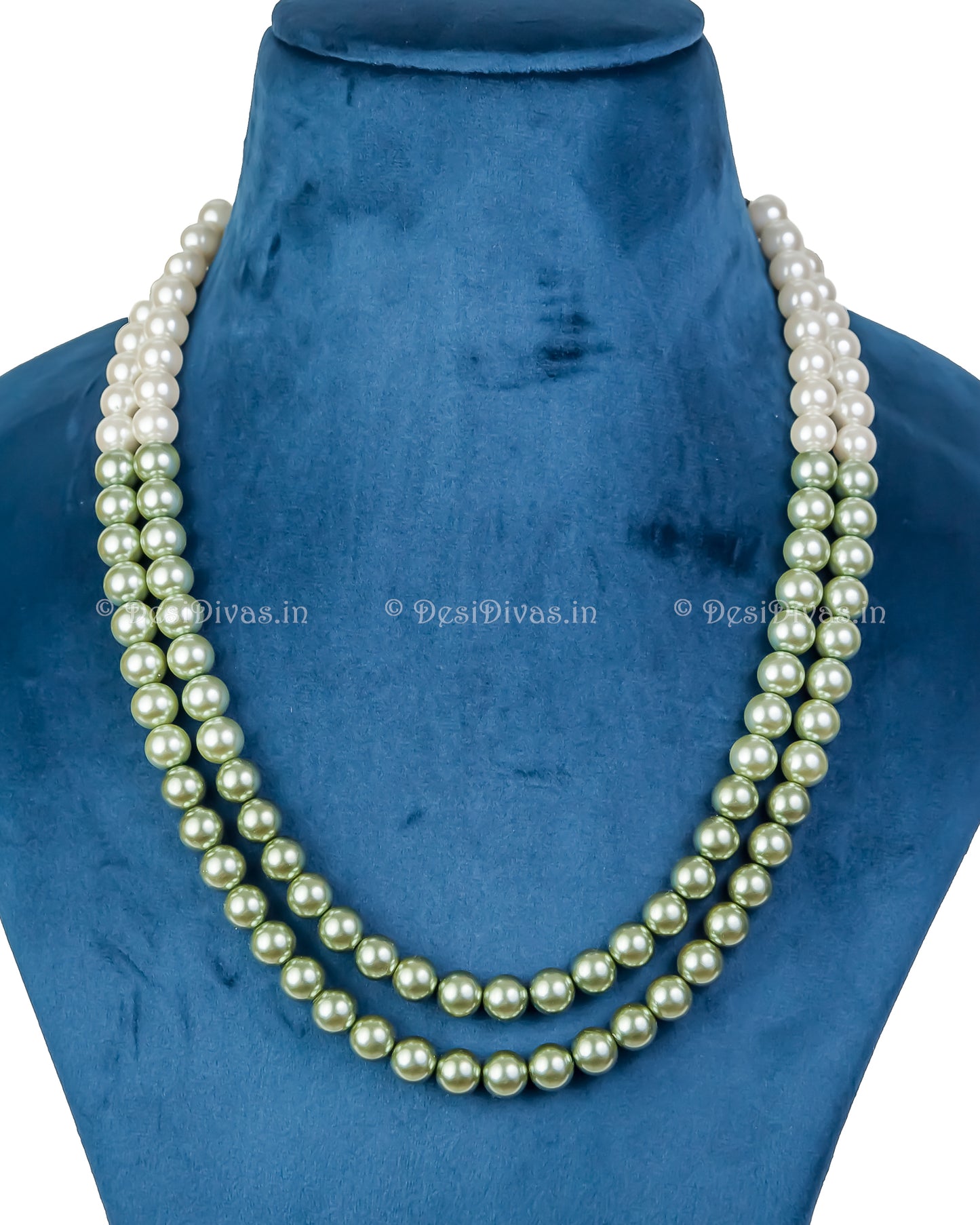 Statement High-Quality Cultured 2 line Pearl String Necklace