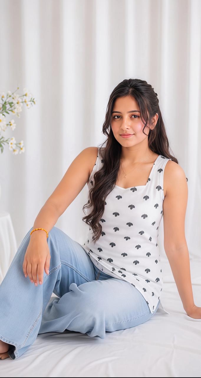 Women Stylish White Short Kurti🩷