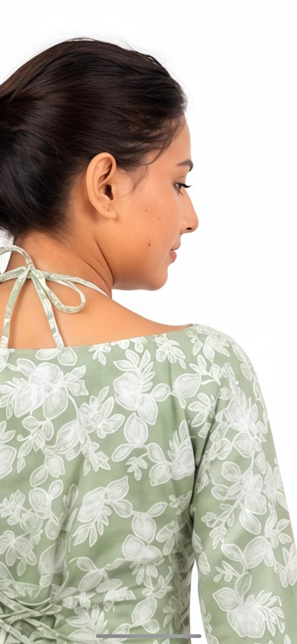 Evergreen Aesthetic Kurti Set 🎀💚