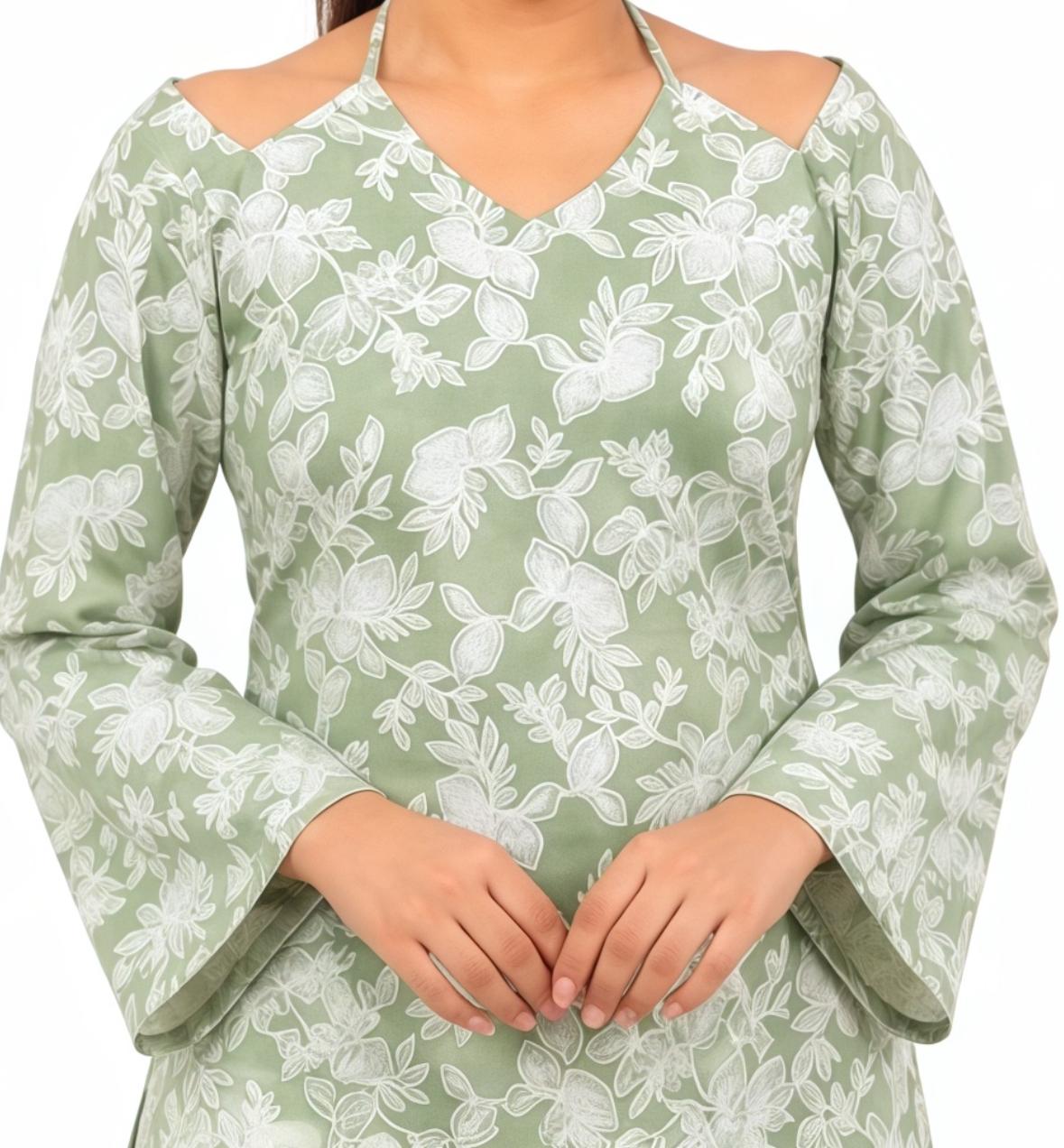 Evergreen Aesthetic Kurti Set 🎀💚