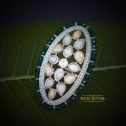 Elegant Kundan Polki Ring