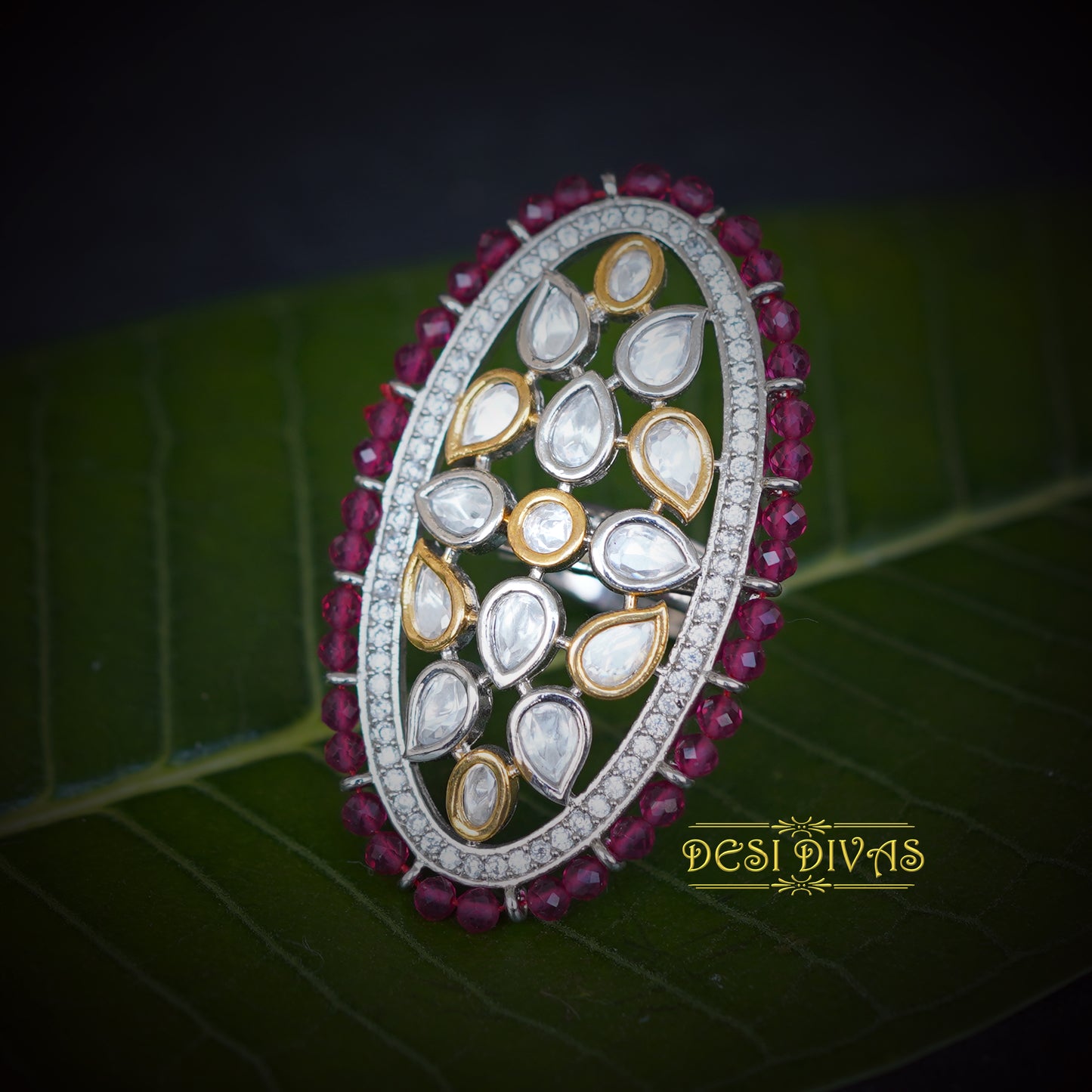 Elegant Kundan Polki Ring