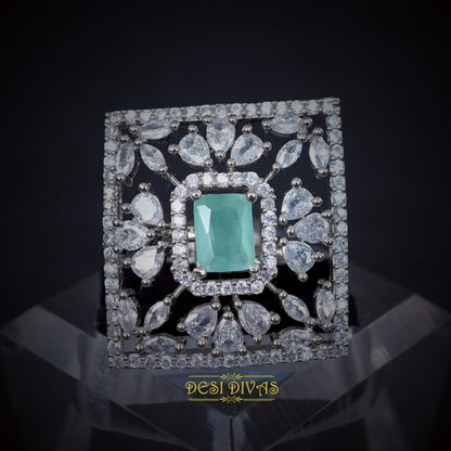 Mint Green Stunning CZ Diamond Ring