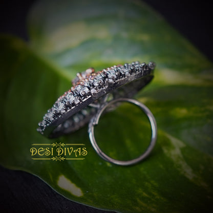 Saanjh Savera stunning CZ cocktail Ring