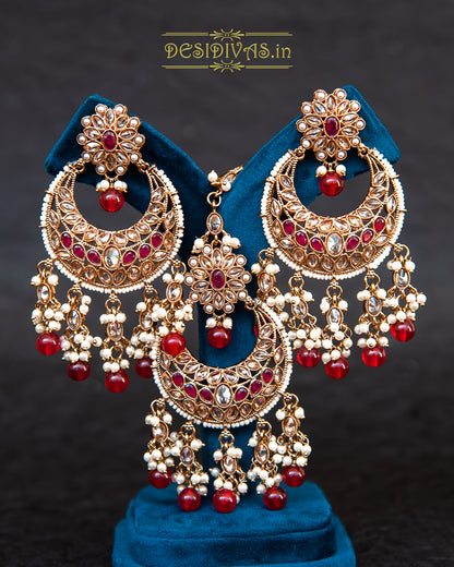 ''SIDURI'' Premium Quality Reverse AD Antique Plating chokar Necklace Set