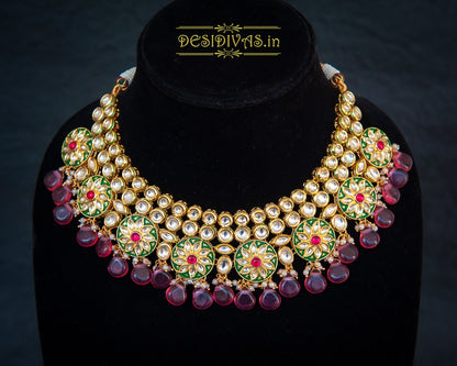 ''Glory'' Premium Quality Kundan Polki Necklace set