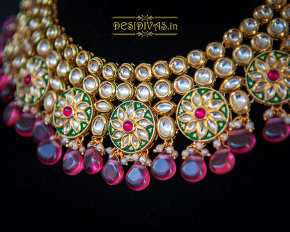 ''Glory'' Premium Quality Kundan Polki Necklace set