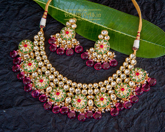 ''Glory'' Premium Quality Kundan Polki Necklace set