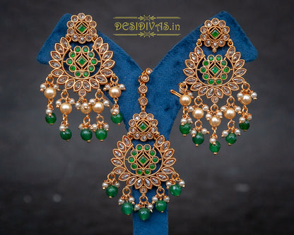 Premium Quality Reverse AD Gold Plating chokar Necklace Set