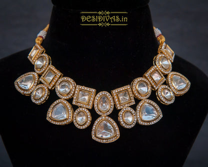 ''Lillette Kundan Polki Necklace Set