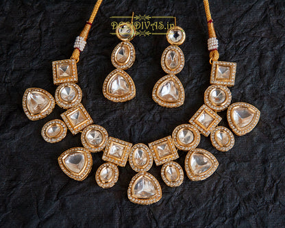 ''Lillette Kundan Polki Necklace Set