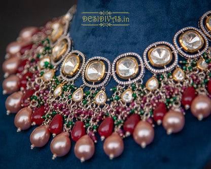 ''GULABOO'' Tyaani Kundan inspired Premium Quality Kundan Polki Necklace set