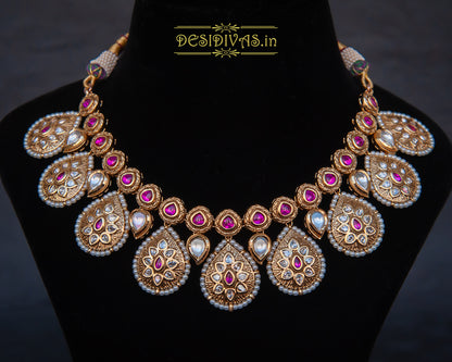 ''Glory'' Tyaani inspired kundan Polki Necklace set