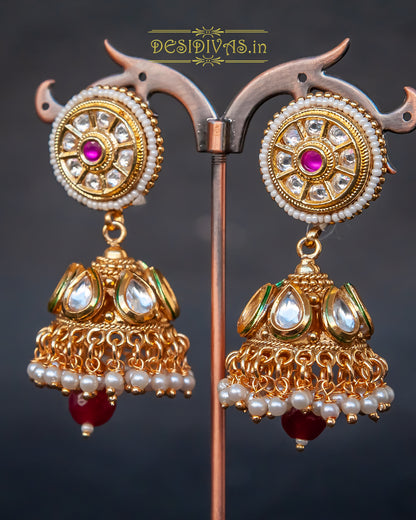 ''Meera'' Kundan Polki Long Necklace Set