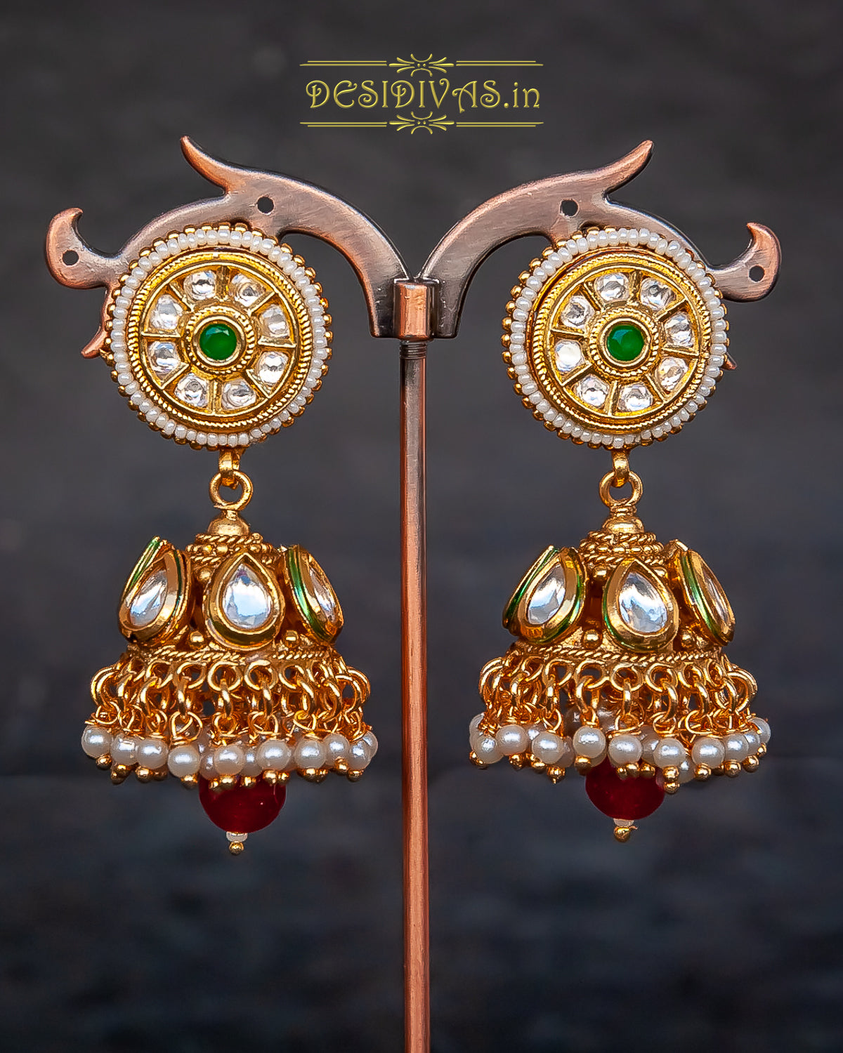 ''Meera'' Kundan Polki Long Necklace Set