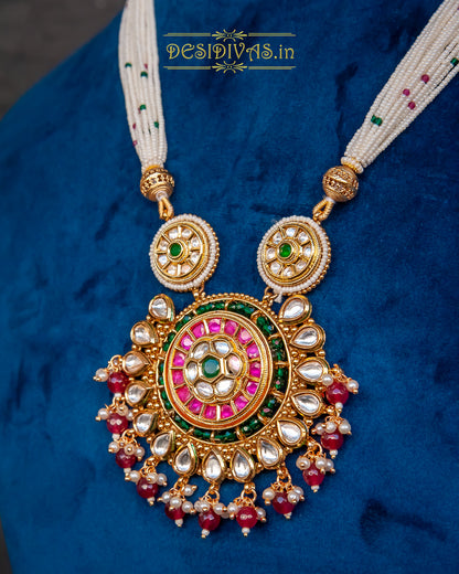 ''Meera'' Kundan Polki Long Necklace Set