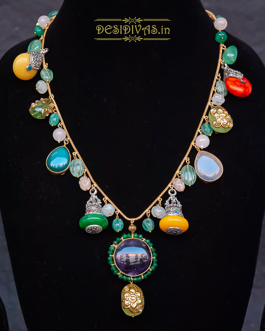 Luxurious Collector multi color hand crafted Beads Necklace