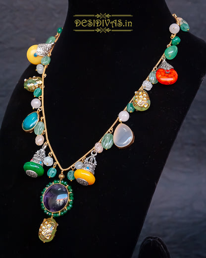 Luxurious Collector multi color hand crafted Beads Necklace