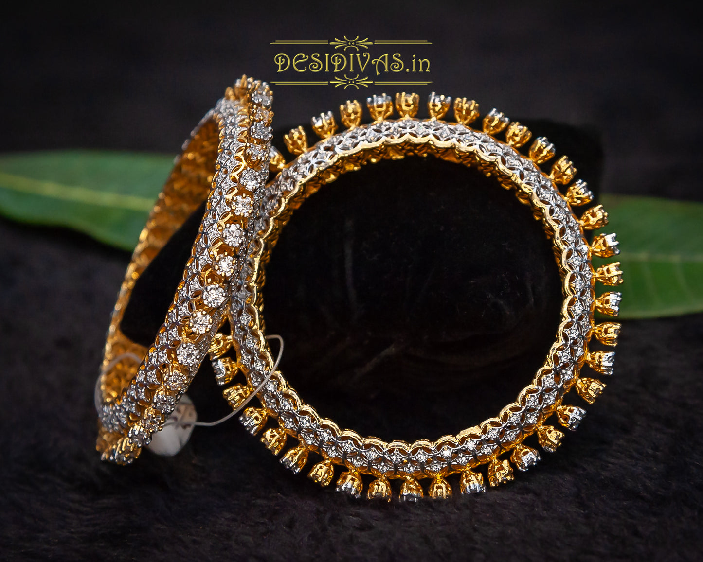 Dazzling Gold Plated CZ Bridal Bangle