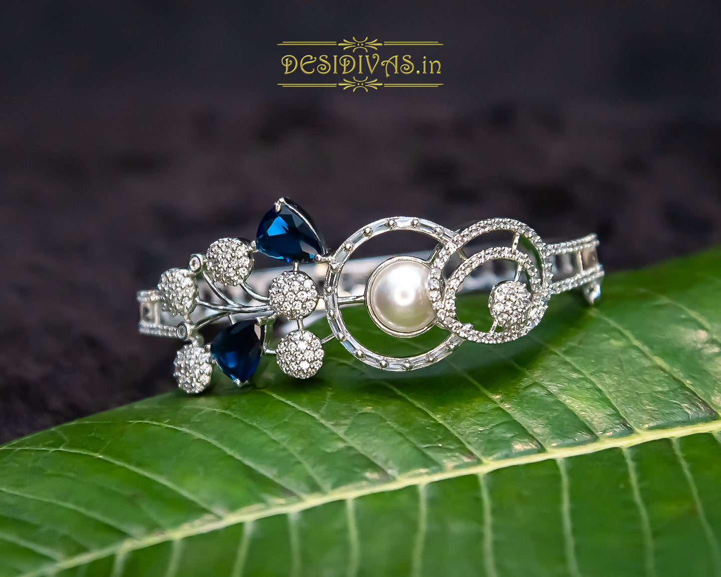 Dazzling Rhodium Plated CZ Pearl Bracelet