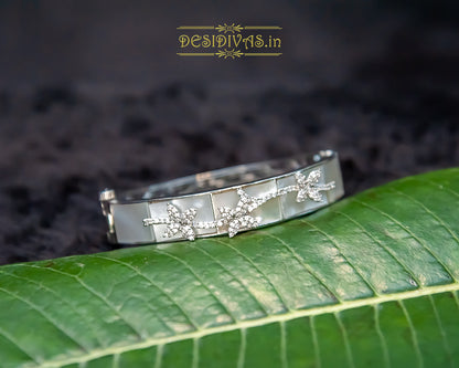 Dazzling Rhodium Plated CZ MOP Bracelet